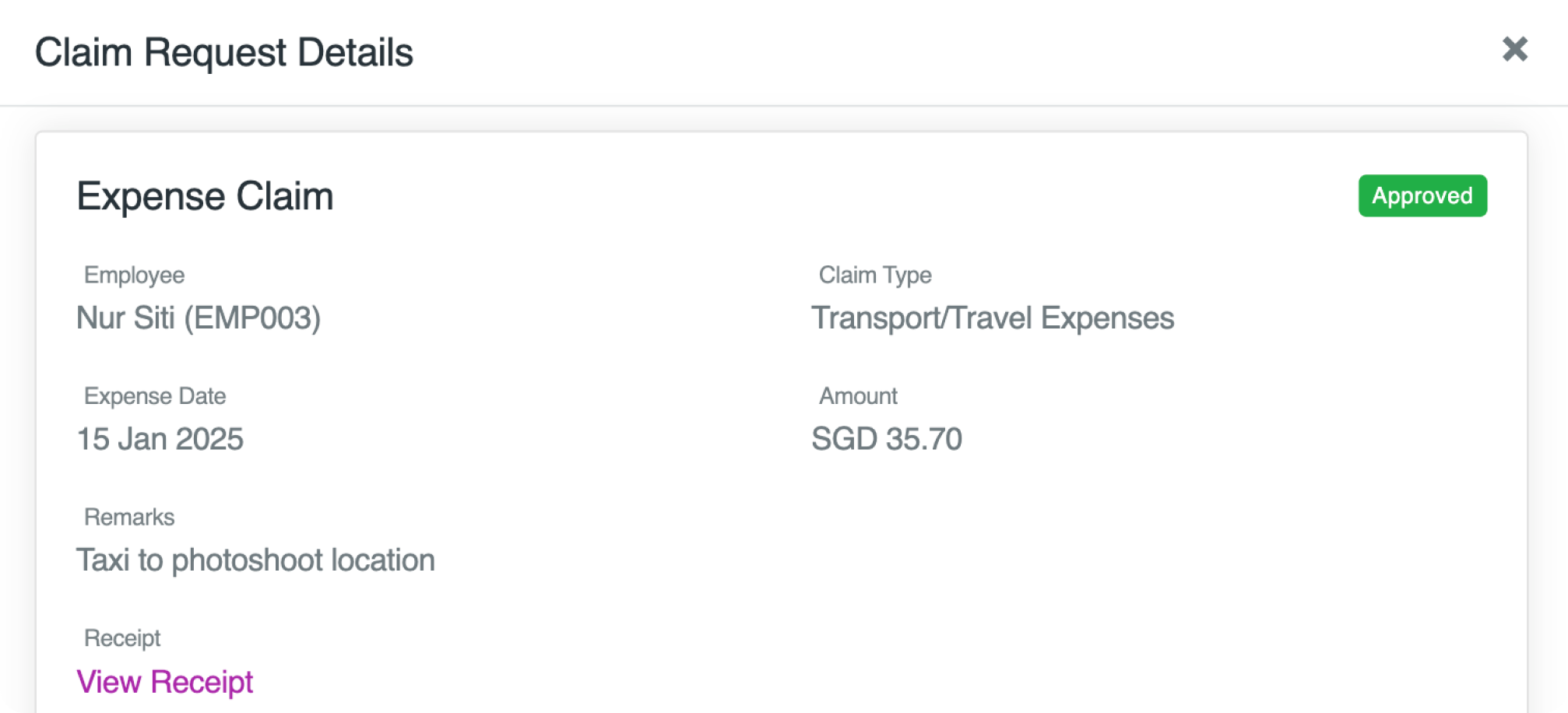 Employee expense claims