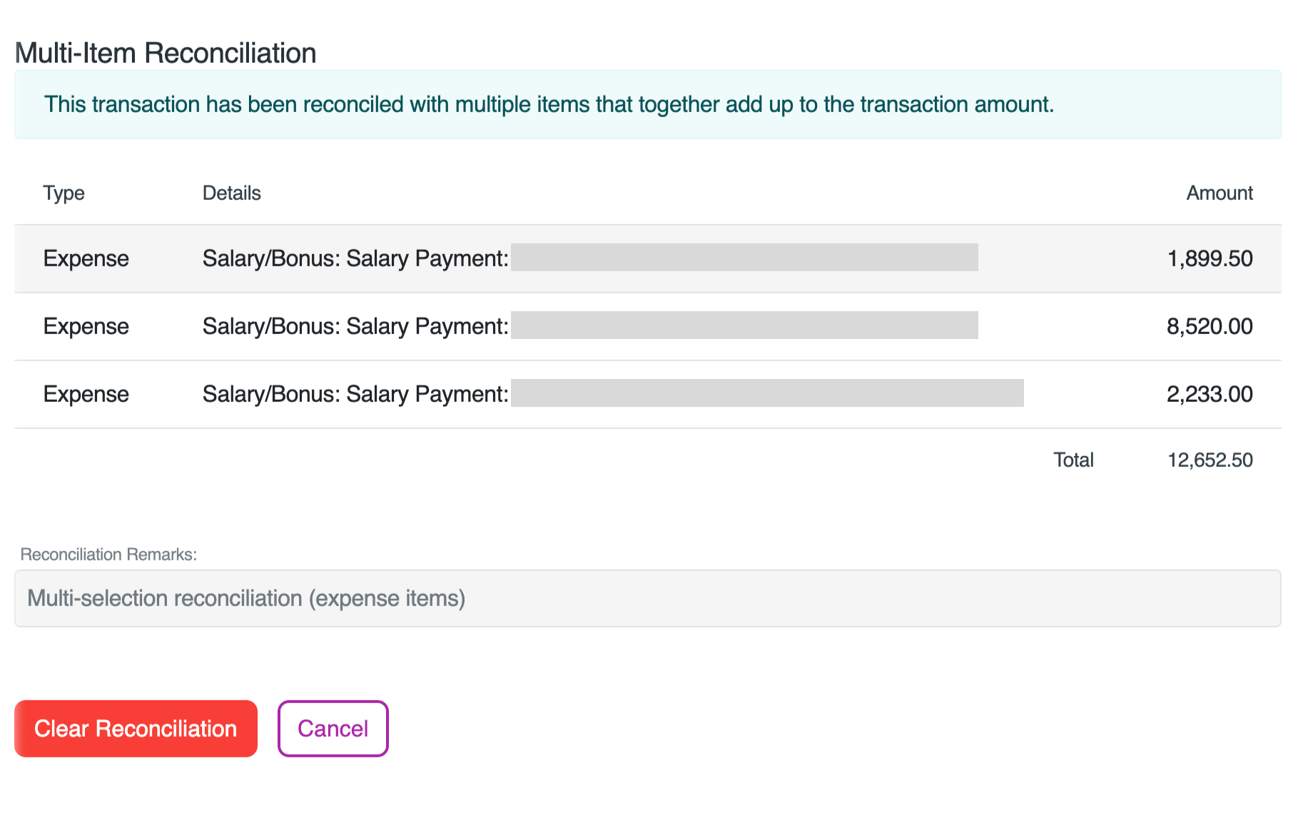 Bank Reconciliation with Officaid
