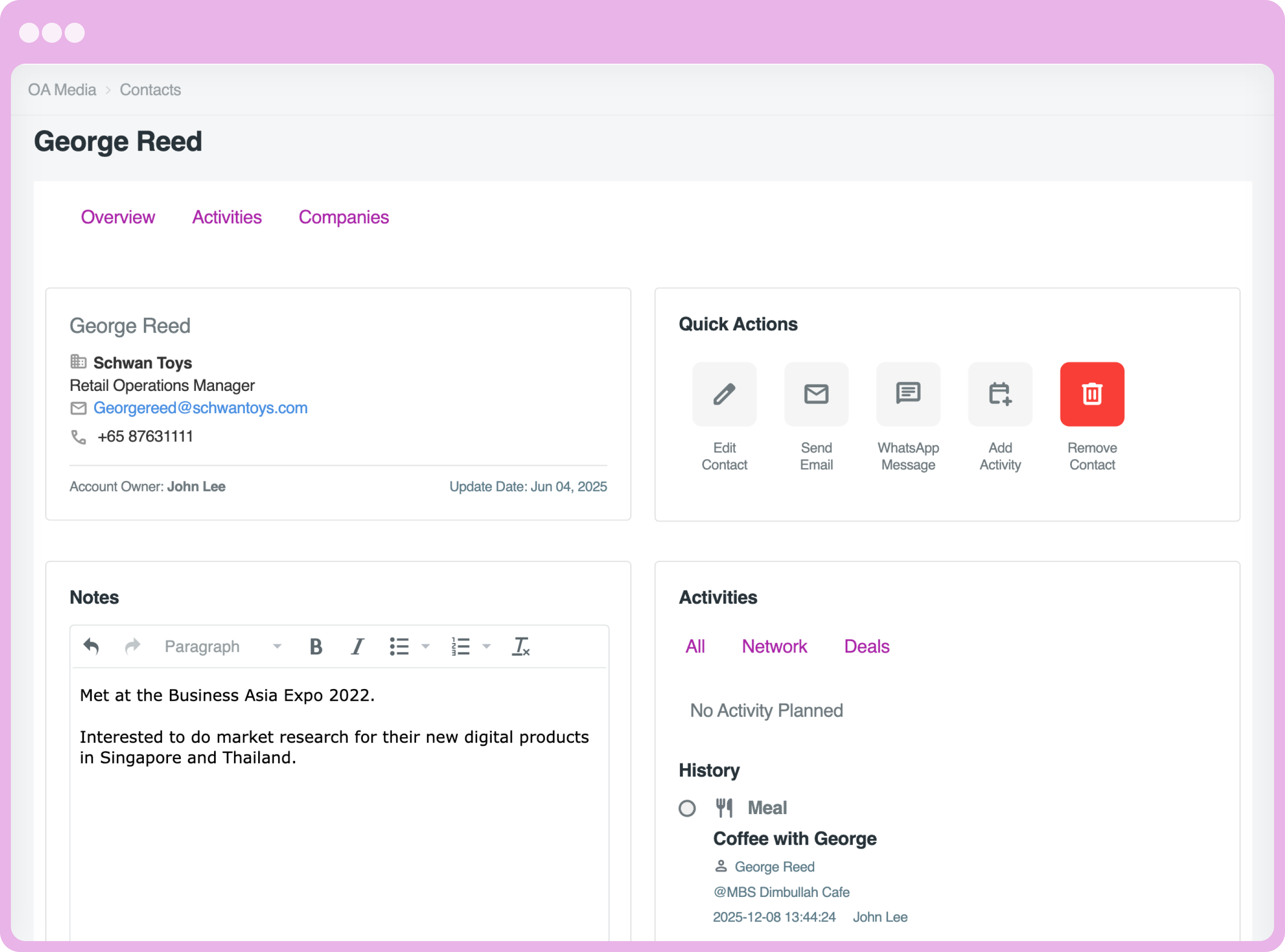 Contacts and Companies