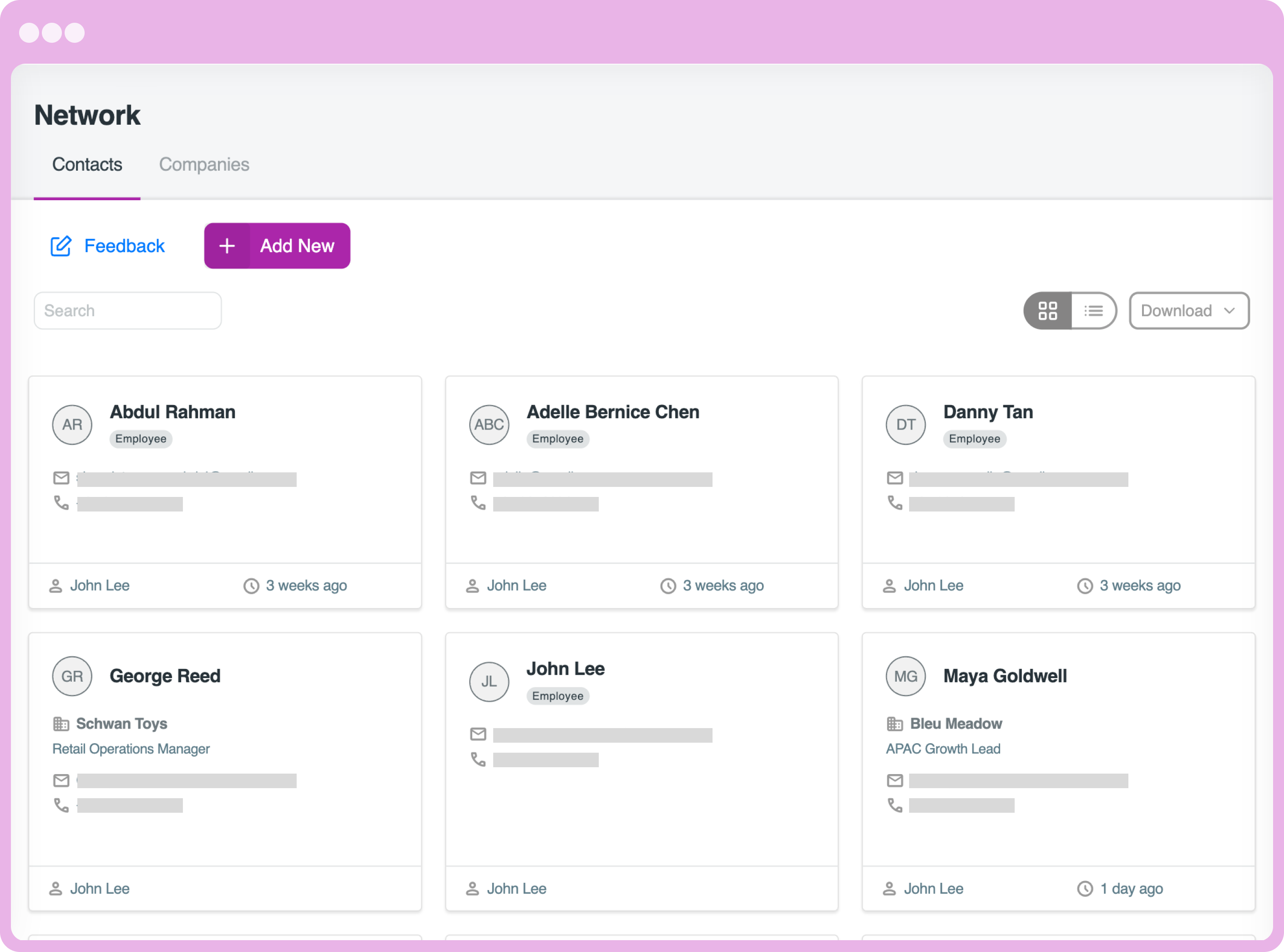 Contacts and Companies