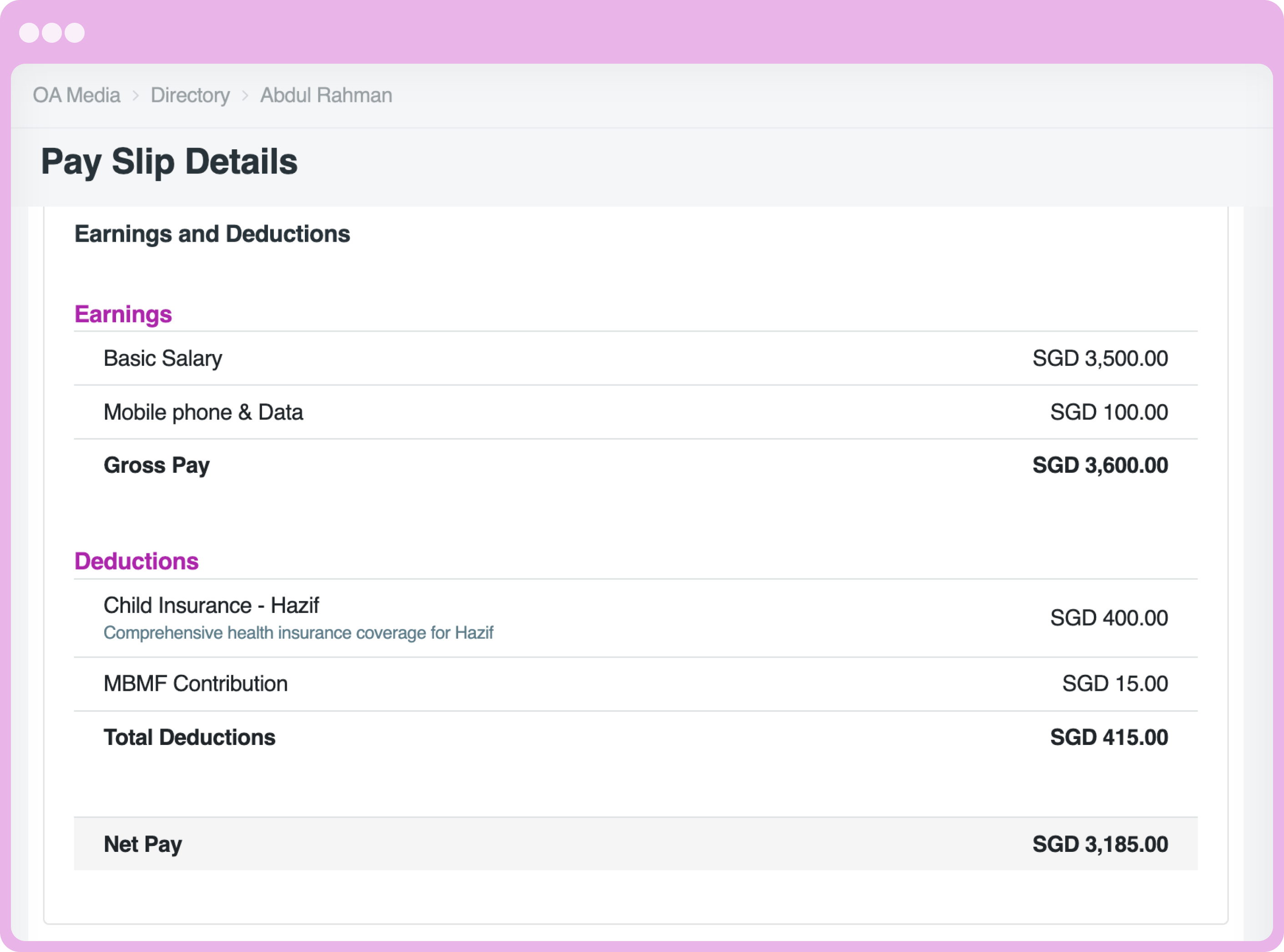 Payslips & payroll history